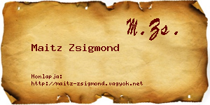 Maitz Zsigmond névjegykártya